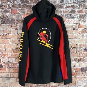 Polo Ralph Lauren Alpine Ski 92 USA Zipped Hood Black
